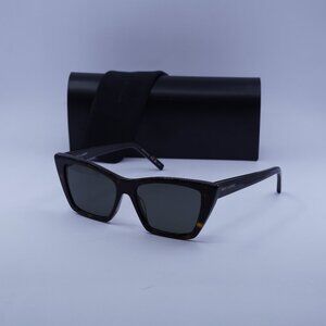 Saint Laurent SL 276 MICA 033 Cat Eye Sunglasses - Dark Havana/Grey